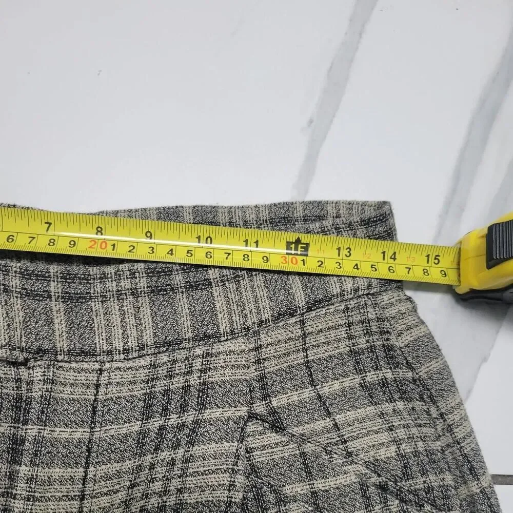 Free People Plaid High Waist Wide Leg Trousers Dark Academia
